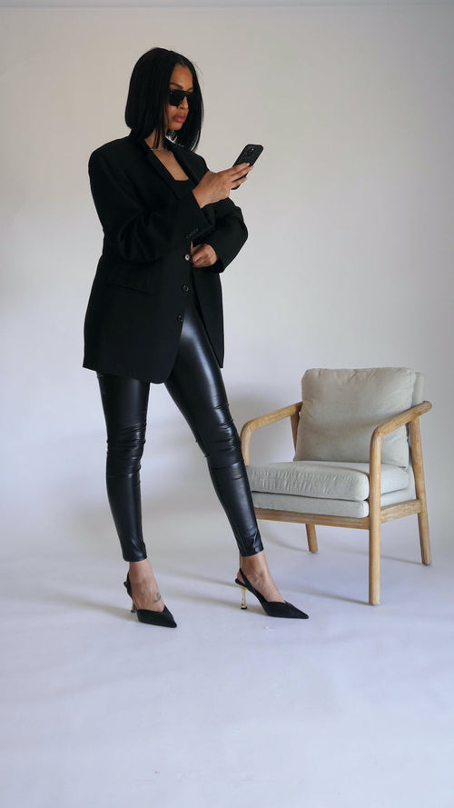 Tall Queen Faux Leather Leggings